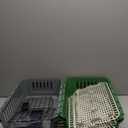 2 Set Travel Pet Carriers for Small Cat Dog Plastic Hard Shell Carrier Cat with Bowl Wire Door Grille Mat Portable Breathable Security Lock Puppy Kennel for Travel Airline, 17.5", up to 13lbs(Green)