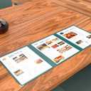 10 Pcs Green Menu Cover 8.5x14, 3 Page 6 View, Trifold, Crystal-Clear