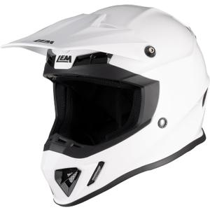 LEM Dirt Full Face Motorcycle Helmets Adult Bike Helmet for Men DOT Certified Motocross Helmet for Off-Road ATV BMX UTV, Adjustable Sun Visor, Fiberglass, Triple Series(White XL)