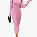 PRETTYGARDEN Women's Fall 2 Piece Outfits Knit Long Sleeve Cropped Cardigan Pullover Sweater Maxi Dress Sets Winter Clothing L