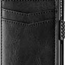 VULKIT Men's Slim Wallets Pop Up Card Holder RFID Blocking Metal Wallet Minimalist Design Holds Up to 11 Cards (Black)
