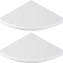 Chunful 2 Pcs White Marble Corner Shower Shelf for Bathroom 9 x 9 Inch Wall Mounted Both Sides Polished Marble Corner Shelves Shower Caddy for Bathroom Wall(Classic), 9 x 9 x 0.8 inches