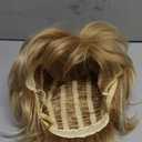 Short Hair Topper for Thinning Hair 5.5 Inch Short Pixie Cut Toppers Pieces Natural Curly Texture Synthetic Golden Blonde Wiglets Hairpieces (5.5 inch)