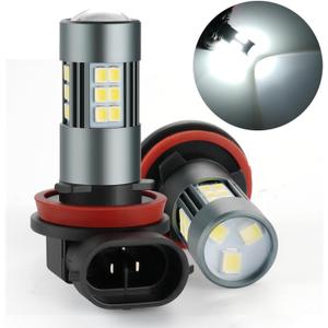 iFunyLED H11 LED Fog Bulbs, Super Bright H8 H16 LED Fog Lights 6500K Cool White, Plug and Play, Replacement Lights for Cars Trucks SUV, Pack of 2