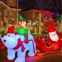 Max Fun 9.5Ft Christmas Inflatables Outdoors Decorations Santa Claus on Sleigh LEDs Build-in Blow Up Christmas Yard Inflatable Decoration for Outdoor Indoor Garden Lawn