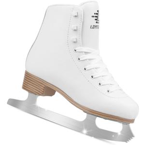 LEVYTEMP Women's/ Girls Figure Ice Skates - Youth White Figure Skating Shoes with Two Insoles - Comfortable, Safe Indoor Outdoor Rink Size US 5.5