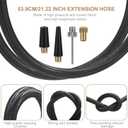 BOXOB 5pcs Air Release Extension Hose Kit, Tire Inflator Hose Valve Adapter Air Pump Extension Tube Inflatable Nozzle Bike Pump Hose Attachments for Air Compressor