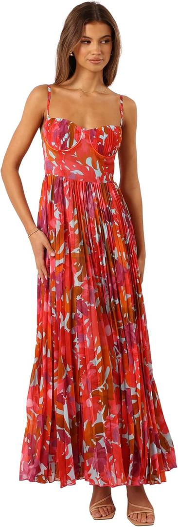 Petal & Pup Women's Achanti Pleated Maxi Dress (L)