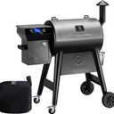 Z GRILLS Wood Pellet Grill Smoker with PID 3.0 Controller, 459 SQ.IN, 450F Max Temperature, 8 in-1 BBQ Grill, LCD Screen, Meat Probes, Rain Cover, Backyard Camping Bake and Roast, 450E
