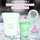 KOYAIRE Portion Control Ice Cream Containers for Homemade Ice Cream (6 oz. Each, 6 Pack), Airtight Food Storage Containers with Lids, Single Serving Mini Freezer Cups for Adults, Snack Size, Small