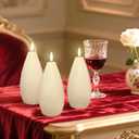 Silverstro Irregular Flameless Candles with Remote Control & Timer Function, Real Wax Flicker Battery Operated Candles for Home Party Wedding Nautical Christmas Ocean Decor - Set of 3(Ivory)