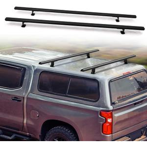 MELIPRON 60" Truck Cap Topper Rack Adjustable Aluminum Ladder Roof Rack for Kayak Canoe Lumber Pipe(Max Load 500lbs)