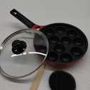 Hawkins Nonstick Appe Pan with Glass Lid, 12 Cups, Diameter 22 cm, Black, Cast Aluminium, Red