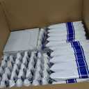 I00000 700 Piece Blue Plastic Dinnerware Set for Party, Clear Disposable Plates for 100 Guests, Include: 100 Dinner Plates, 100 Dessert Plates, 100 Pre Rolled Napkins with Cutlery Set, 100 Cups