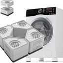 SEISSO Anti Vibration Pads, Washer and Dryer Pedestals with 1100 lbs Load Capacity, Increase Hight 3.14in. Double Heighten Rubber Washing Machine Foot Pads, Reduce Shock and Noise (White)