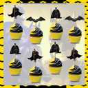 Batmn Cupcake Topper Decoration for Birthday Party  Superhero Theme Cupcake Picks -Inspired  Themed Party Supplies for Baby Shower, First Birthday, School Party or Comic Celebrations