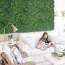 Artificial Boxwood Panels, 20"x 20"(24P) 4-Layer Leaf UV-Protected Grass Wall Backdrop Panels for Outdoor, Indoor, Garden & Fence Covering Privacy, Backyard and Decor