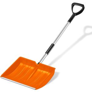 Large Snow Shovel for Driveway: 2024 New 52-Inch Snow Shovels for Snow Removal Lightweight Portable Plastic Aluminum Blade Shovel for Garden Car Camping (Orange)