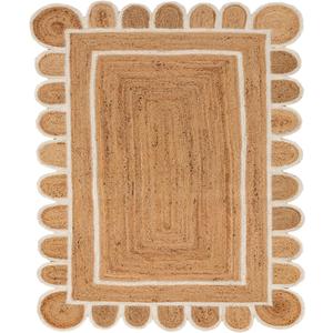Scallop Jute with White Border (2X3 Feet)