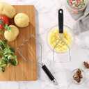 2PCS Potato Masher, OLULU Heavy Duty Stainless Steel Mashed Potatoes Masher, Masher Kitchen Tool for Avocado, Potatoes, Beans, Meat, Vegetables, 10.24inch, Dishwasher Safe