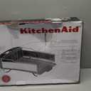 KitchenAid Large Capacity Full Size Rust Resistant Dish Rack with Angled Drain Board and Removable Flatware Caddy, Light Grey