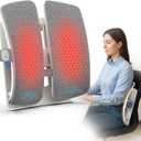 COMFIER Heated Lumbar Support Pillow with Vibration Massage, Back Support Cushion for Office Chair, Adjustable Height up to 18.1 in  Thoughtful Gifts for Mom Dad Women Men