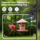 Smart Bird Feeder Camera Solar Powered with Pole, 2.5K HD Birdwatching Live Video Auto Capture, AI Identification & Instant Notification, Wireless Bird House/Bath Cam Outdoor, Gift for Bird Lovers