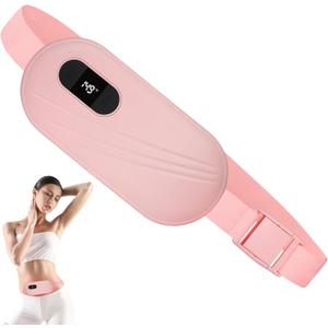 Portable Cordless Heating Pad for Cramps, 6 Heat Levels and 6 Massage Modes, 5000mAh, Auto Shut-Off, NTC Temp Control, Belly and Back Heating Pad, Gifts for Women and Girls (Pink)