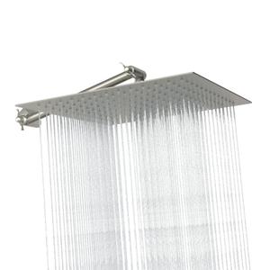 Sarlai 16" Rainfall Shower Head - 16 Inch Shower Head Large Rain Solid Square Ultra Thin 304 Stainless Steel Chrome Finish Rainfall Shower Head