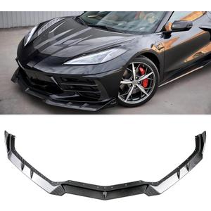 Carbon Fiber Front Bumper Lip Compatible with Corvette C8 2020-2025, Front Splitter Protector Body Set