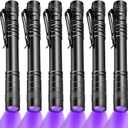Honoson 6 Pieces UV Black Light Flashlight Small Blacklight Flashlights Pen Lights for Leak, Pet Urine, Hotel Inspection, Dry Stain and Dye Detector, 5.2 Inches Long