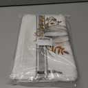 Fall Placemats Thanksgiving White Pumpkin Leaf Branch Tablemats for Dinner Table Gray Stripes Autumn Table Mats for Thanksgiving Day Holiday Cotton Linen Washable Set of 6