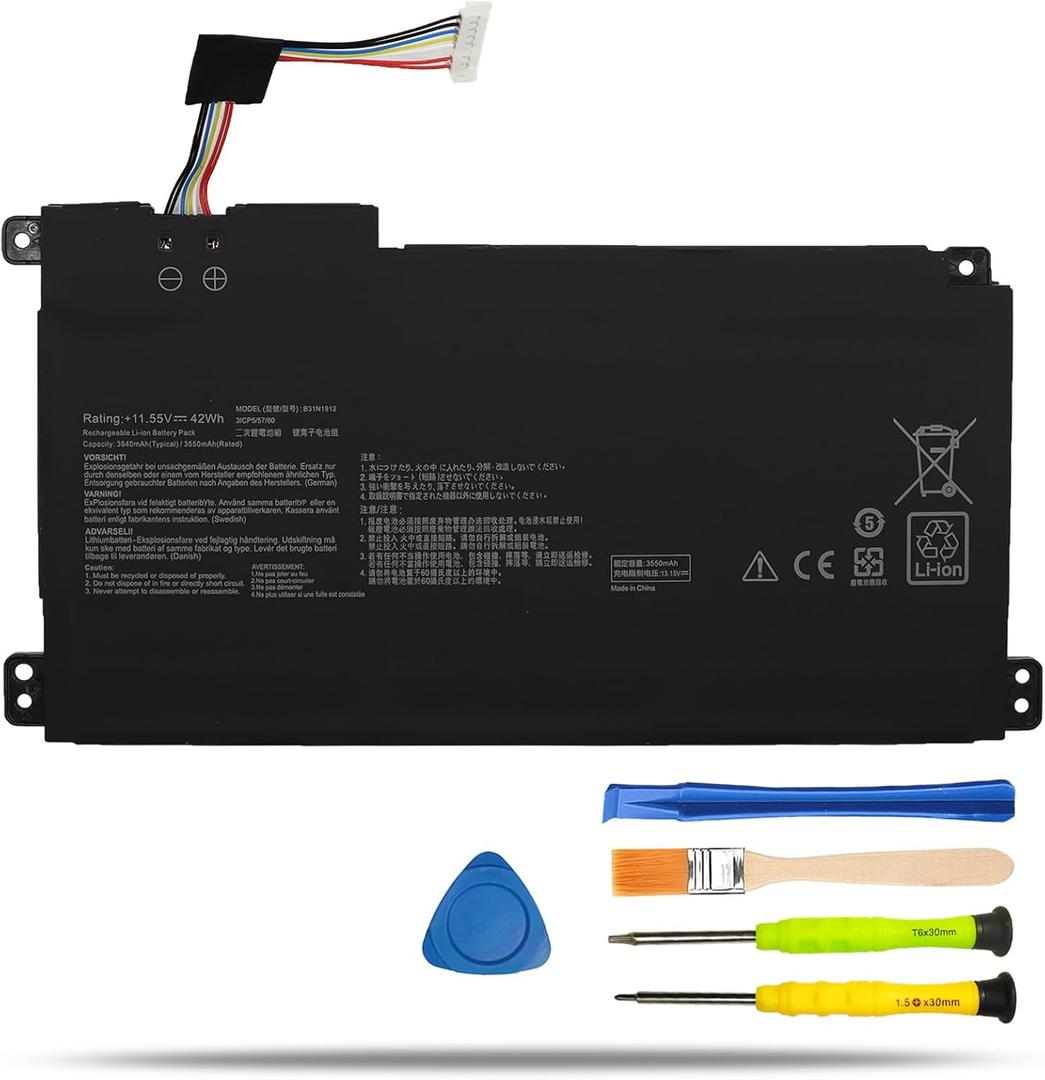 B31N1912 C31N1912 Laptop Battery Replacement for Asus VivoBook 14 E410MA L410MA E410KA E510KA F414MA L510MA R522MA E510MA Series Notebook 11.55V 42Wh 3550mAh