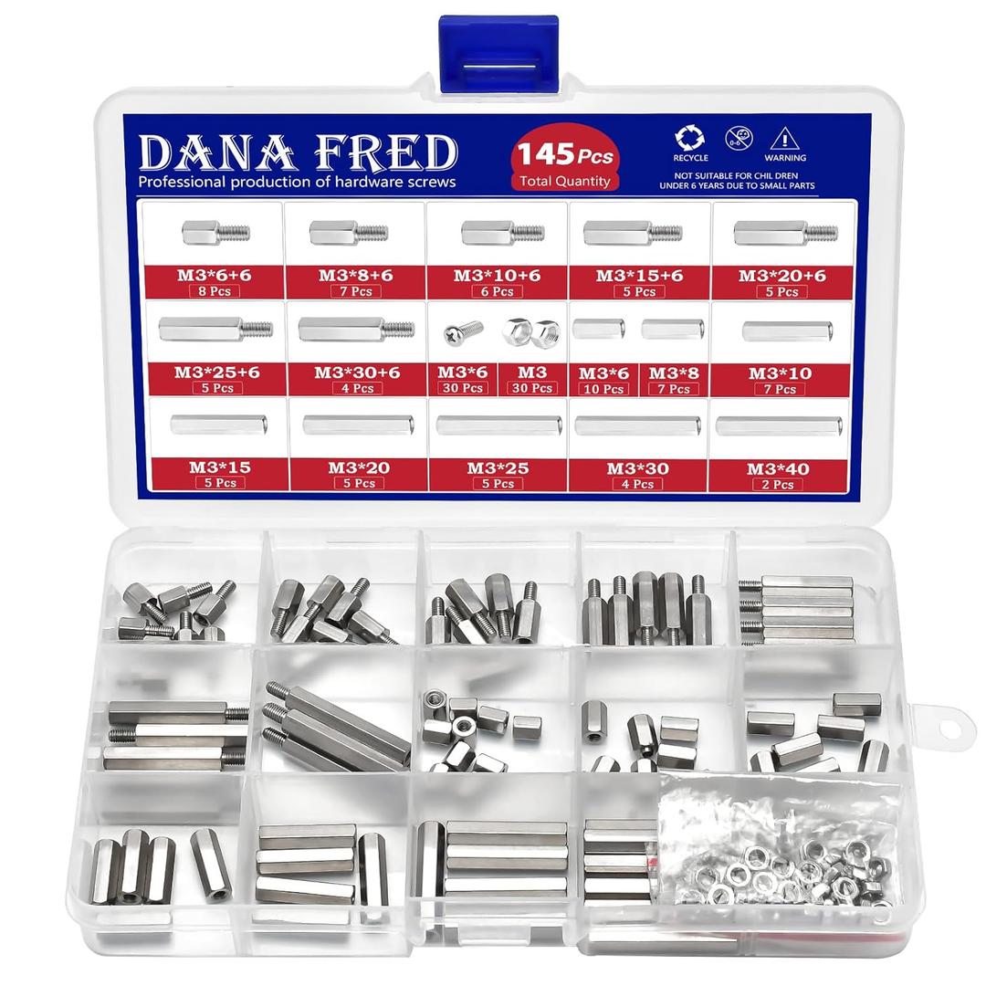 M3 Hex Standoff Spacers Kit,145pcs M3 Male Female Metric Thread Mount Spacer Screw Nut Bolt Motherboard Spacer Prototyping Accessories for Quadcopter Drone, Computer & Circuit Board Assortment Kit M3 Hex Standoff Spacers Kit,145pcs M3 Male Female Metric Thread Mount Spacer Screw Nut Bolt Motherboard Spacer Prototyping Accessories for Quadcopter Drone, Computer & Circuit Board Assortment Kit