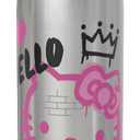Zak Designs Sanrio Water Bottle for Travel and At Home, 19 oz Vacuum Insulated Stainless Steel with Locking Spout Cover, Built-In Carrying Loop, Leak-Proof Design (Hello Kitty)