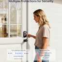 Veise Fingerprint Door Lock with 2 Knobs - Keyless Entry Door Lock with Handle, Electronic Keypad Deadbolt, Smart Front Handle Set, Auto-Locking, Waterproof, Easy Installation, Matte Black