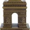 ZOVIE Metal Paris Arch of Triumph Statue Figurine Home Desktop Decor Souvenir Artificial World Famous Buildings Sculpture(3.2in Top)