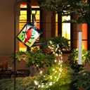 Solar Watering Can with Lights, Cardinal Bird Large Solar Watering Can with Cascading Lights Hanging Outdoor Garden Lantern Glass and Metal Waterproof for Front Porch Backyard Decor for Mom