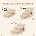 Romrol Dog Stairs Ramp for High Beds Couches, High Density Foam Pet Steps with Durable Non-Slip Waterproof Fabric Cover, Dog Stairs for Small Dogs or Cats or Pets, 3-Step,15 Inch,Beige