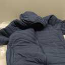 TACVASEN Mens Puffer Jacket Hooded Sherpa Lined Water Resistant Winter Coat, Large Size (Blue, L)