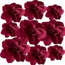 BRT Bearingshui Crepe Paper Flowers Decoration for Wall Total 9 Pcs, Artificial Flowers for Wedding Decor,Flower Backdrop Decor, Baby Bridal Shower Birthday Party, Burgundy 3D Wall Flowers Decor