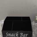 Xbopetda Snack Organizer for Countertop - Acrylic Storage Container With 4 Compartments for Kitchen Cabinet Pantry - Black Snack Bar Station