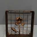 Flat Antique Brass Painting Metal Napkin Holder with Vintage and Classic Bird Design For Kitchen and Dinner Table