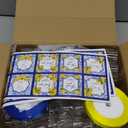 Suclain 50 Set Capri Lemon Party Favors 2 oz Mini Limoncello Bottles with Italian Lemon Sticker Blue Yellow Ribbon and Funnel for Amalfi Coast Mediterranean Wedding Bridal Baby Shower Party Decor