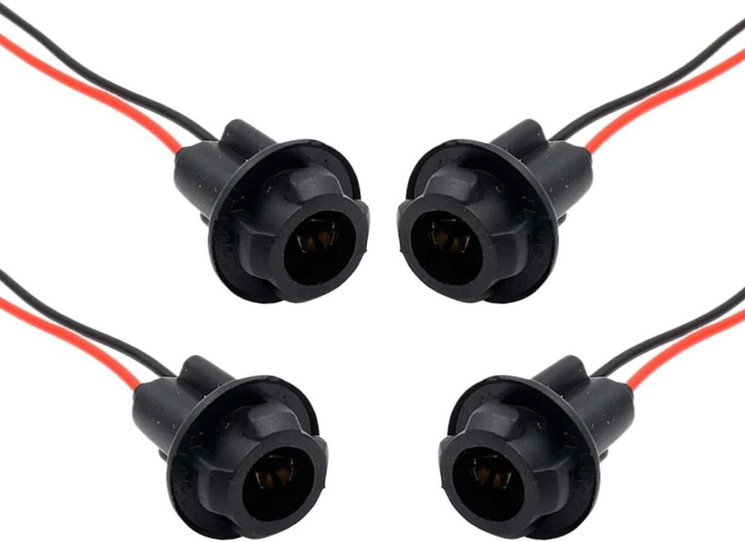 T10 W5W 194 Bulb Socket with Wire Pigtail, Pre-Wired Harness Female Socket Adapter Car Side Marker Light Socket, LED Bulb Socket Connector Wiring Socket Replacement for Most Cars (2PCS)