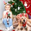 2 Pcs Dog Knitted Scarf Winter Pet Fleece Scarf Dog Warm Scarves with Cute Pompom Puppy Knit Scarves for Small Medium Pet Puppy Cat Winter Holiday Party(Red, Brown,Dots)