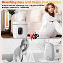3.3L Warm Mist Humidifier for Bedroom Large Room, Stainless Steel Air Humidifier 0.87Gal Steam Humidifiers with Humidity Sensor Sleep Mode Auto Shut-off, Quiet & Safe for Baby Nursery Office Plants
