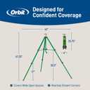 Orbit Tripod Lawn Zinc Impact Sprinkler - 360 Degree Rotating Yard Sprinkler with Adjustable Height - Heavy-Duty Zinc - High-Pressure Nozzle - for Large Lawn Coverage - 56667