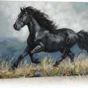 DRLWGTY Farmhouse Rustic Horse Canvas Wall Art, Rustic Animal Picture Prints, Vintage Wall Decor for Living Room Bedroom Kitchen Bathroom Office, 24*36 in