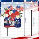MorningRo Patriotic 4th of July Yard Sign American Flag Outdoor Decor 26" Patriotic Welcome Yard Outdoor Decor 250th Anniversary Flag Floral Vase Decorative Lawn Sign for Outside Garden Lawn Patio